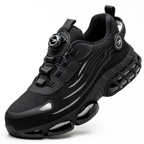 TBNOI Zapatos de Seguridad para Hombre Mujer Ligeros Zapatos de Trabajo | Zapatillas de Seguridad con Puntera de Acero, Comodo, Transpirable, Cámara de Aire, Calzado de Seguridad Deportivo