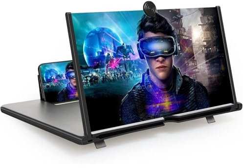 Ant Warrior Amplificador de Pantalla para movil 16 Pulgadas, Lupa para móvil 3D HD, Amplificador Pantalla movil para Videos películas Compatible con Todos los Smartphone (Negro)