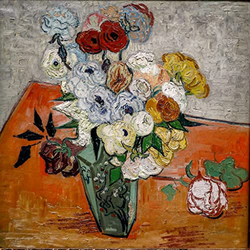 RZHRHJES Peinture Poster Peinture sur Toile d'Art Abstrait Tableau Roses et fleurs des vents de Vincent Van Gogh Tableaux sur Toile Pour les Décorations pour la Maison 60x90cm