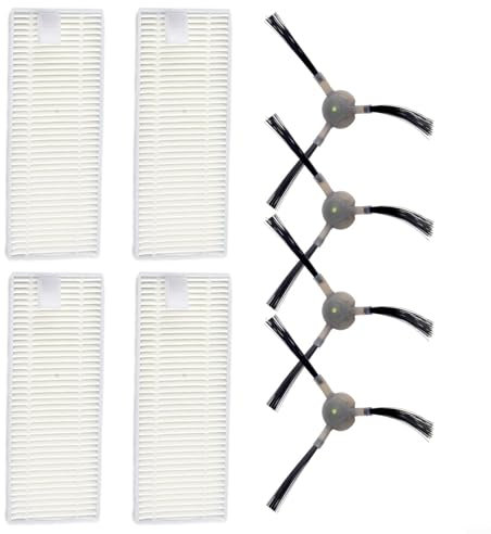 Set di spazzole laterali e filtri di ricambio per aspirapolvere robot Lefant F1, accessori di ricambio, 4 spazzole laterali e 4 filtri