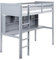 Kinderhochbett mit Schreibtisch und Leiter Hochbett Kiefernholzrahmen Lattenrost Multifunktionales Kinderzimmer Grau Foucamont