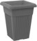 Muddy Hands Plastic Plant Pot Indoor Home Outdoor Garden Tall Square Flower Tree Planter - 40cm Wide - 55cm Tall (1, Grey)