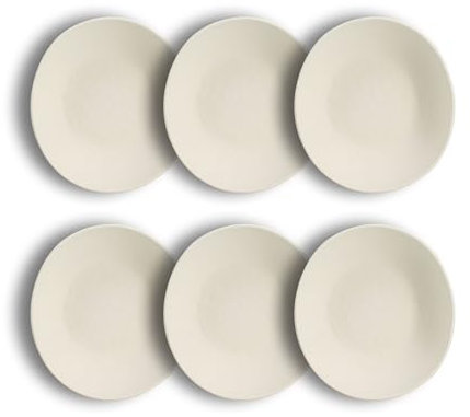 OGO LIVING - Set mit 6 Suppentellern Snowstack 21 cm aus Steingut Weiß matt - 2614841