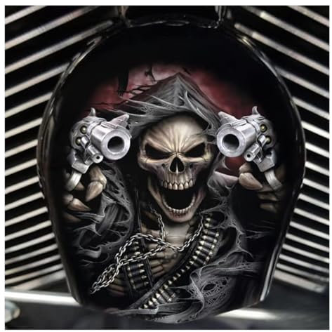 Housse de klaxon de moto en aluminium chromé avec motif fondu au noir, décoration d'Halloween, cloche gothique (B)