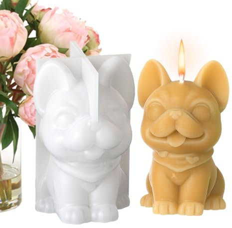Stampo Per Candele Cane In Silicone - Stampo Per Resina Epossidica,Forma Decorativa 3D In Silicone Per Gesso, Strumento Per Decorazioni Casa