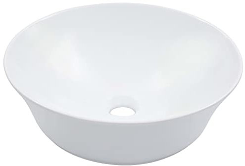 Snsowed Lavabo, Lavabo sobre Encimera, Lavabo Baño, Muebles De Baño, Mueble Lavabo, 41x12,5 cm cerámica Blanco