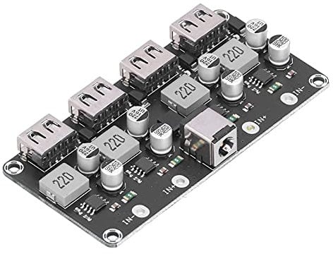DC Bucks Converter Modul, 6-32V 24W 4 Way QC3.0 Single USB Terminal Transformator Spannungsregler Platine für Electrical Audio Automotive Audio