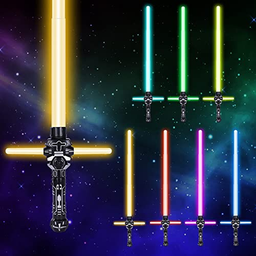 Light Up Saber with Sound, 7 Color Retractable Lightsaber for Kids, LED Light Saber Sword Toy for Boys Kids Teenagers Gift Halloween Dress Up Parties, Fashion Cosplay Toy for Adults
