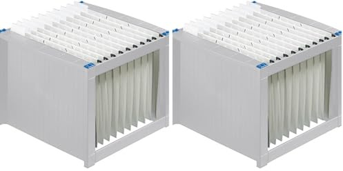helit H6110084 - Hängeregistraturgestell, extra stabil, stapelbar, lichtgrau/blau (Packung mit 2)