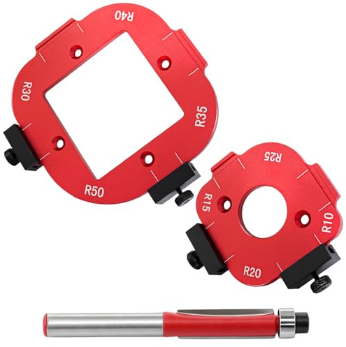 Frässchablon für Oberfräse mit Bündigfräser, Radius Jig Router Templates | Aluminiumlegierung Frässchablonen Radius mit Fräser für Holzarbeiten R10-R5, 3 Stück
