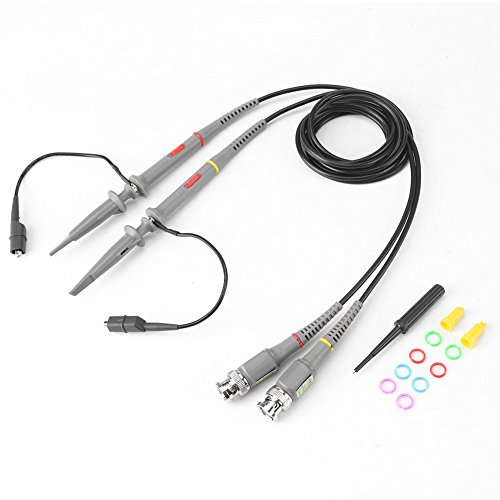 Sonda per Oscilloscopio, Xinrub 2 pezzi P6100 Kit Sonda per Oscilloscopio BNC di Precisione 100MHz 1X / 10X Cavo di Prova Commutabile per Multimetro per Oscilloscopi Diagnostici Automotive