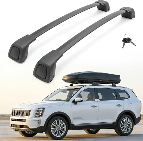 Snailfly Verbesserte Dachgepäckträger für Kia Telluride S SX SX-P EX 2019-2024 mit Verriegelung für Ski- und Kajakkorb (außer X-Line und X-Pro)