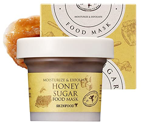 SKIN FOOD honig-zucker food maske 120g (4,23 unzen) - pflegende & straffen haut exfoliator wash-off-maske mit schmelz zucker, gesunden und glatten haut, dusche-proof textur, haut geprüfte sicherheit