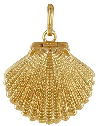 LES POULETTES BIJOUX - Pendentif Plaqué Or Porte Photo Coquille St Jacques