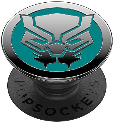 PopSockets PopGrip - Expanding Stand and Grip with a Swappable Top for Smartphones and Tablets - Enamel Black Panther