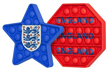 FOCO Football World Cup European England 2 Pack Hexagon & Star Push-Itz Fidget Sensory Button POP Toy Trend