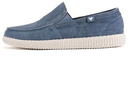 WALK IN PITAS | WP150 Slip ON Washed | Mocasines de Hombre | Náuticos Casual | Zapatillas de Verano | Zapatos Casuales y Cómodos | Calzado de Pitas | Azul 41