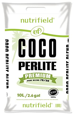 Coco Coir Perlite Mix Premium Pure Blend 70/30 RHP Certified Pre Buffered 9 Quarts /10 Liter / 2.6 Gallon Organic Coconut Coir Fiber Indoor Outdoor Flower/Vegetable Garden Plant Potting Soil