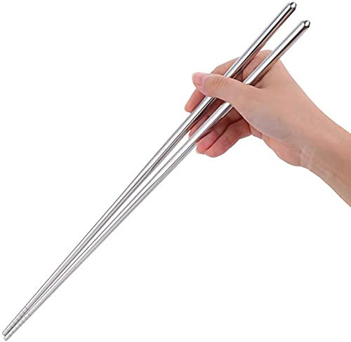 ZHANGZONG Baguettes Baguettes japonaises Acier Inoxydable Chopstick 1 Paires de Baguettes en métal allongent en Acier Inoxydable, Baguettes japonaises.(Color:D;Size:36Cm)