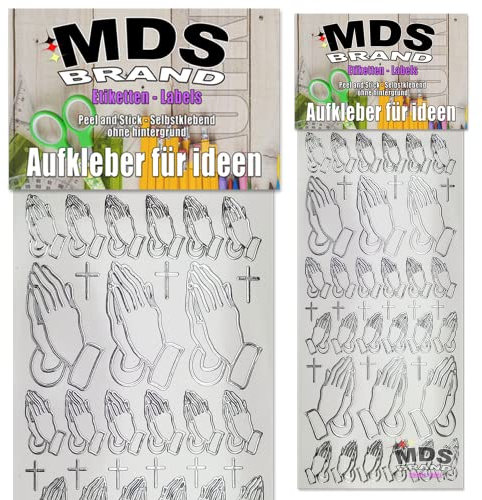MDS Brand Katholisch Aufkleber 2er/pk ideal für Hochzeit, Weihnachten und Geburtstagen, einfach zum basteln und gestalten von Karten & Fotoalbum & Verzierung von Kerzen (Kirche-4)