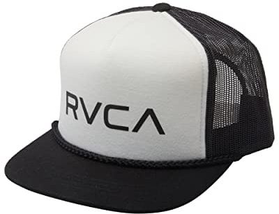 RVCA Herren Staple Foamy Baseballkappe, Trucker schwarz/weiß, Einheitsgröße