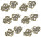 WANDIC Strickjacke-Clips, 6 Paar Vintage Swirl Flower Cape-Verschlüsse Zum Aufnähen von Haken Und Ösen, Umhangverschlüsse Für Pullover, Schal, Antik