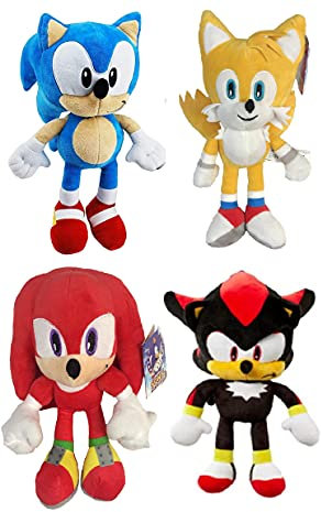 ENVI Sonic The Hedgehog Plüsch-Spielzeug, 30,5 cm, Sonic Tails Knuckles Shadow (Sonic Set von 4 NWP>)