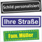 INDIGOS UG - WUNSCHTEXT Schild - 42x12cm - AluDibond 5 Größen - personalisiert Text - Straßenschild - Namensschild - Hausnummer - Garage, Hotel, Parkplatz, Schule, Carport, Firma - individuell