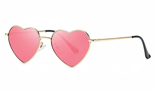 Musivon Herz Sonnenbrille Damen Polarisierte - Vintage Festival Herzform Sonnenbrille Hippie Brille