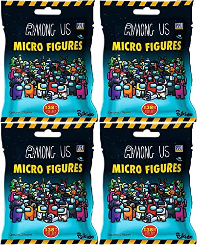 Among Us Micro Figure Sacchetto Cieco - 4-Pack Con 2 Figure, 8 Totali