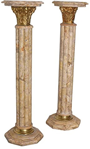 Zwei Säulen Marmorsäulen Antik Pilaster Podest Säule 113cm Blumensäule bar076 Palazzo Exklusiv