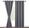 DWCN Vorhang Blickdicht mit Raffhalter Verdunkelungsgardinen mit Ösen 2 Stücke Thermogardine für Wohnzimmer Schlafzimmer Curtains Blackout Vorhang Wärmeisolierend, Grau,225x140cm(HxB)