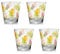 THUN, Set di 4 Bicchieri in Vetro Decorato con Motivi Floreali, Linea Happy Country, 12.5 cm h, 300 ml