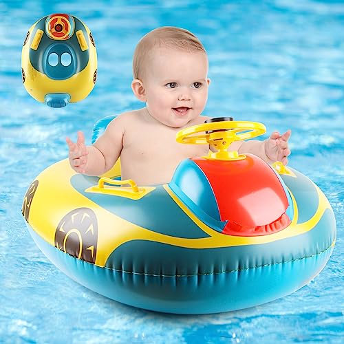 ACTOYS Flotador con Asiento, Anillo de Natación Inflable, Barco Juguetes de Piscina y Baño para Bebé 1 a 5 Años