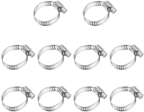 10pcs 16-25mm Collier de Serrage Inox, Leryati 304 Collier Serrage Métallique Collier Durite, Collier Serrage Réglable en Acier Inoxydable Convient Pour Piscine, Machine à Laver, Jardin