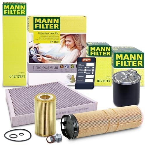 MANN-FILTER Inspektionspaket Filterset 1x Ölfilter, 1x Luftfilter, 1x | Kompatibel mit: MERCEDES-BENZ E-CLASS, E-CLASS T-Model