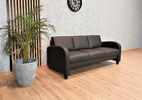 Quattro Meble Echtleder 3 er Sofa Oslo Mini Breite 185 cm Ledersofa Leder Rindsleder Couch Ledermöbel Farbauswahl !