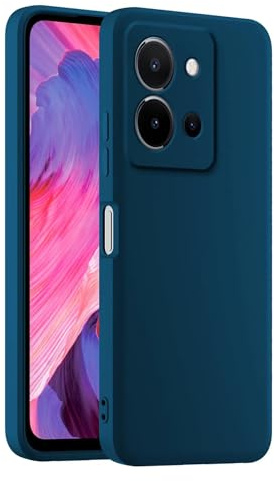 HULLIN Bunte Silikon Handyhülle, Passend für vivo Y36 (6.64) - Saphirblau