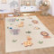 Paco Home Teppich Kinderzimmer Baby Krabbeldecke Krabbelmatte Spielmatte Waschbar rutschfest Regenbogen Planet Sonne Tiere Weich, Grösse:200x280 cm, Farbe:Beige
