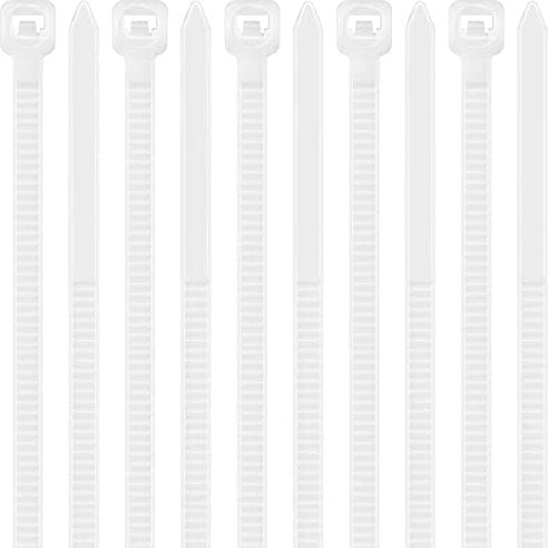 Yaluzibi Heavy Duty Cable Ties 120 lbs, 100 Pack Zip Ties, 12 inch Large Cable Wrap, 7.6mm x 300mm White Nylon Plastic Self Locking Long Tidy Wires with UV Resistant for Workshop Garden Indoor Outdoor