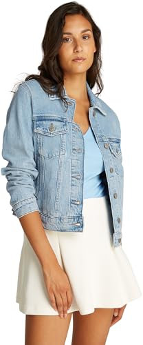 Tommy Jeans Damen Classic Jacket Bi8110 Dw0dw20123 Trucker-Jacke, Denim (Denim Light), XL EU
