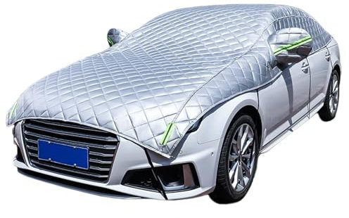 Autoabdeckung gegen Hagel,210D Autoabdeckung Wasserdicht Outdoor Indoor Universal Für Schrägheck-Limousine, Auto, SUV, Auto Halbgarage Abdeckung Wasserdicht Sonnenschutz (SUV)
