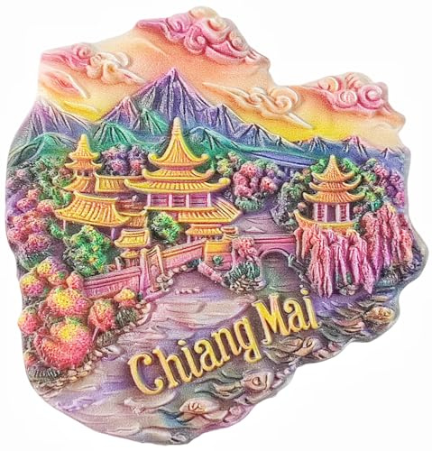 Chiang Mai Thailand Kühlschrankmagnet, Touristen-Souvenir, 3D-Kühlschrankdekoration, Dekorative Magnete, Handwerk