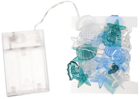 PRETYZOOM Corda Stringa di conchiglia luci led lampade led luci di conchiglia di mare a tema oceanico arredamento di conchiglie di mare decorazioni da spiaggia per la casa rame