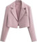 Moda Donna Blazer Corto Elegante da Lavoro per Ufficio - Giacca Sciolto Casual Con Risvolto (Rosa, M)