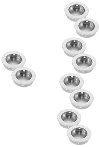 OSALADI 10pcs Elegant Interior Door Handles Pocket Door Pull Handle Recessed Grip for Cabinet