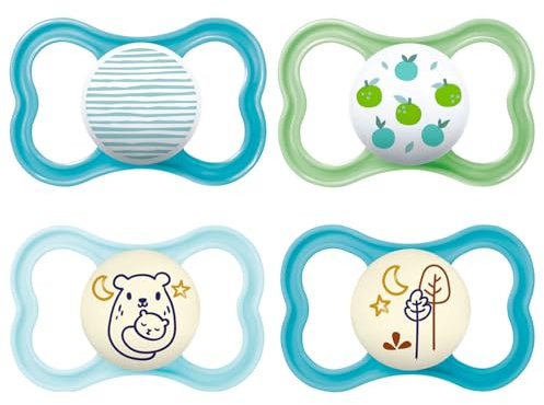 MAM Day & Night Air Dental Silikon Schnuller 6-16 MAM Air 4er Set (2+2) inkl. 2 Sterilisiertransportboxen