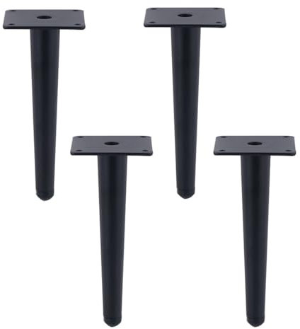 Verstellbare Möbelbeine, 4 Stück, schwarz, Aluminium-Metallfüße für Schränke, Sofas, Betten, 15 cm, gerade Beine für Tisch und Theken