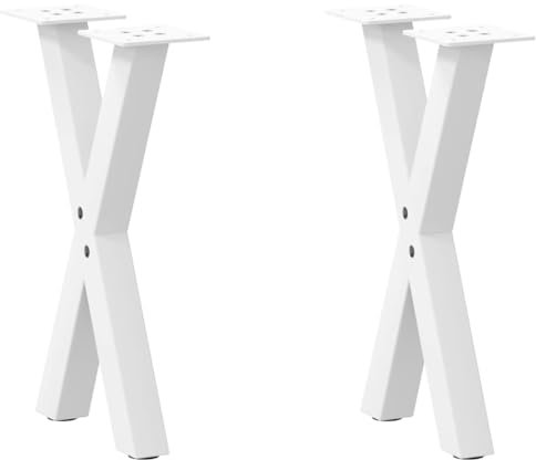 vidaXL Couchtischbeine X-Form 2 STK. Weiß 28x(42-43) cm Stahl