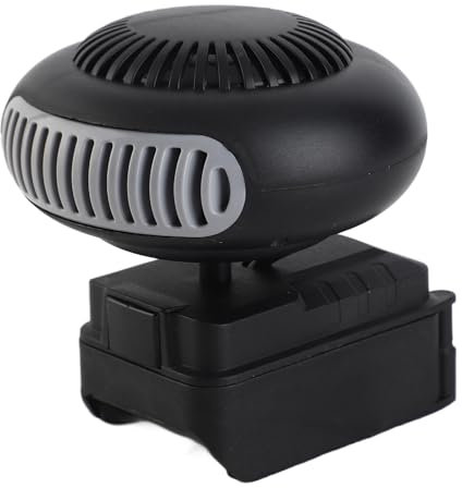 Tragbare Kleine Raumheizung, Intelligentes Thermostat, 170 W, 2 Stufen Einstellbar, Kompatibel mit 18 V 5-poligem WA3551 Li-Ionen, 180° Drehbar, Leise für Büro, Auto